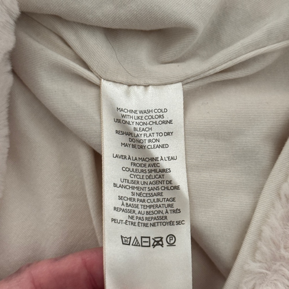 Anthropologie Maeve Fabulous Faux Fur Muscle Tank Top Cream Cottagecore Large - Picture 5 of 7